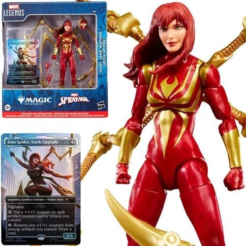 Spider - Man Marvel Legends Magic: The Gathering Mary Jane Watson (Iron Spider) 6 - Inch Action Figure and Card - by Hasbro