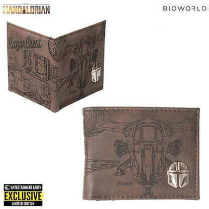Star Wars: Mandalorian Etched PU Bifold Wallet - Entertainment Earth Exclusive - by Bioworld | Buy at ToyShnip