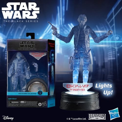 Star Wars The Black Series Holocomm Collection Han Solo 6 - Inch Action Figure with Light - Up Holopuck - by Hasbro