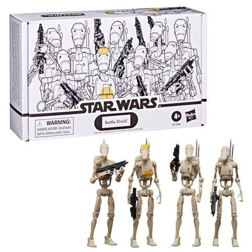 Star Wars The Vintage Collection Battle Droid 3 3/4 - Inch Action Figures 4 - Pack - by Hasbro