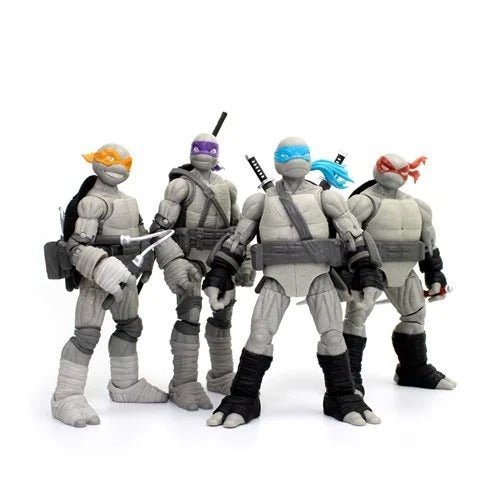 Teenage Mutant Ninja Turtles BST AXN Turtles IDW Comic Black and White 5-Inch Action Figure 4-Pack - SDCC 2023 Exclusive - by The Loyal Subjects | Buy at ToyShnip