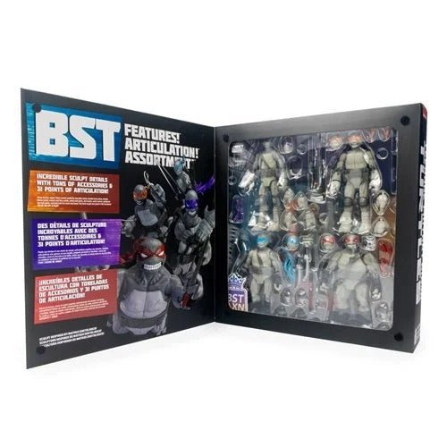 Teenage Mutant Ninja Turtles BST AXN Turtles IDW Comic Black and White 5-Inch Action Figure 4-Pack - SDCC 2023 Exclusive - by The Loyal Subjects | Buy at ToyShnip