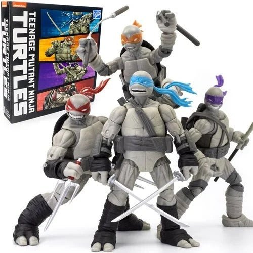 Teenage Mutant Ninja Turtles BST AXN Turtles IDW Comic Black and White 5-Inch Action Figure 4-Pack - SDCC 2023 Exclusive - by The Loyal Subjects | Buy at ToyShnip