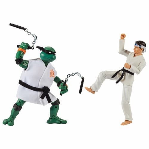 Teenage Mutant Ninja Turtles X Cobra Kai - Michelangelo vs. Daniel LaRusso 2-Pack Action Figures - by Playmates | Buy at ToyShnip