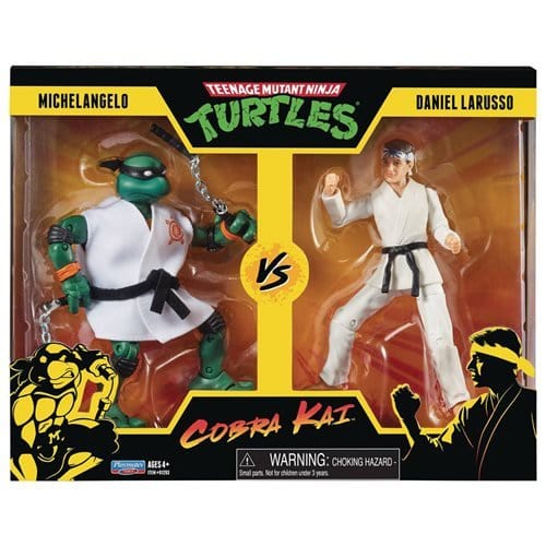 Teenage Mutant Ninja Turtles X Cobra Kai - Michelangelo vs. Daniel LaRusso 2-Pack Action Figures - by Playmates | Buy at ToyShnip