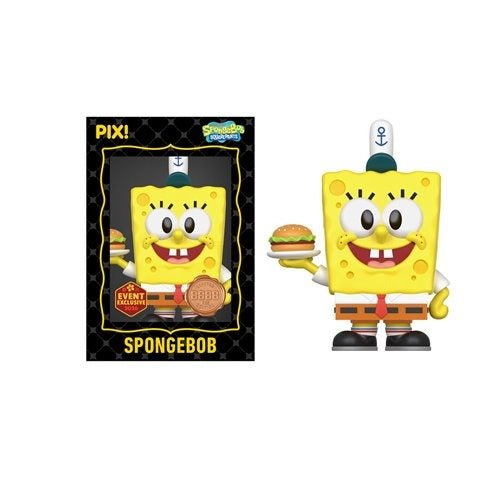 ThrillJoy Pix! SpongeBob SquarePants with Krabby Patty Vinyl Figure - 2026 Convention Exclusive - by ThrillJoy