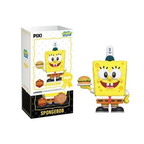 ThrillJoy Pix! SpongeBob SquarePants with Krabby Patty Vinyl Figure - 2026 Convention Exclusive - by ThrillJoy