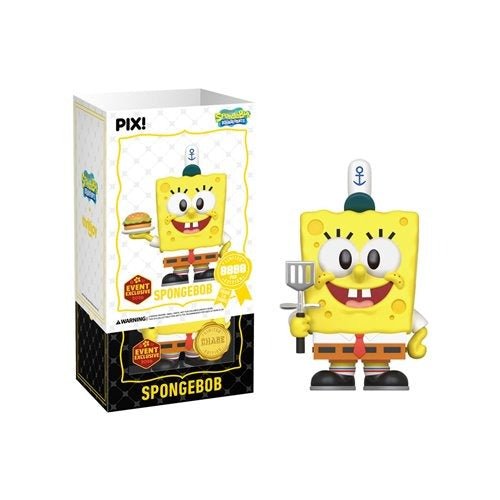 ThrillJoy Pix! SpongeBob SquarePants with Krabby Patty Vinyl Figure - 2026 Convention Exclusive - by ThrillJoy