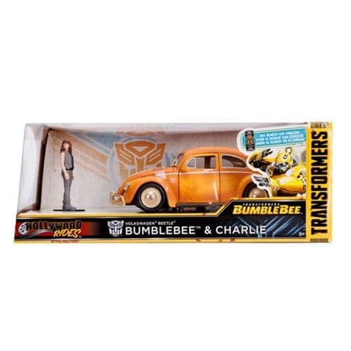 Transformers Bumblebee Movie 1:24 Scale Volkswagen Beetle Die-Cast Metal Vehicle with 3 3/4-Inch Charlie Figure - by Jada Toys | Buy at ToyShnip