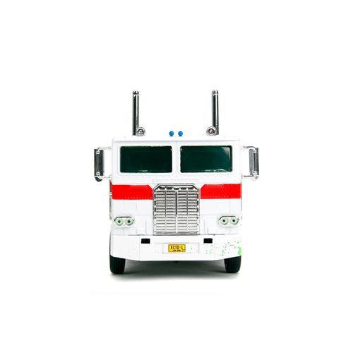 Transformers G1 Optimus Prime Big Rig with Ghostbusters Ecto-1 Graphics 1:24 Scale Die-Cast Metal Vehicle - by Jada Toys | Buy at ToyShnip