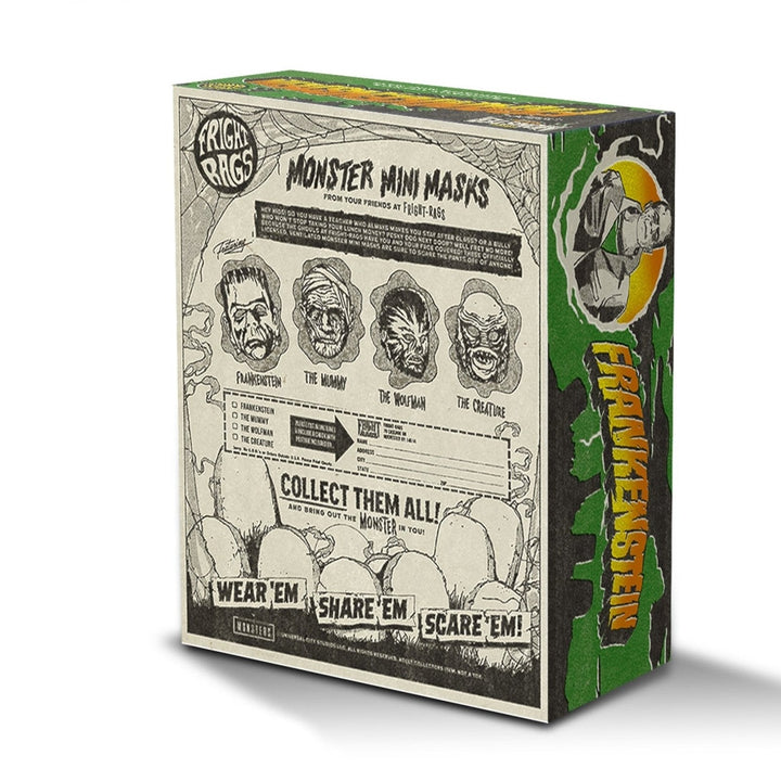 Universal Monsters B&W Or Color PX Mini Mask - Select Figure(s) - by Fright - Rags