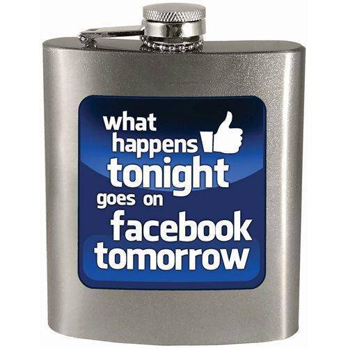 What happens tonight goes on facebook tomorrow 7oz. Hip Flask - by Spoontiques | Buy at ToyShnip