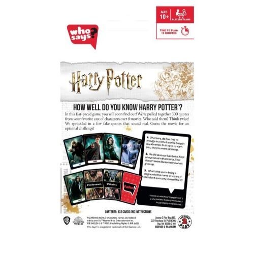 Who Says? Card Game Harry Potter Edition - by License 2 Play | Buy at ToyShnip