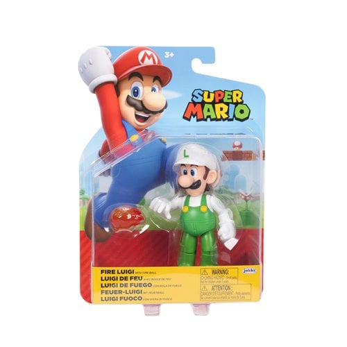 World of Nintendo 4" Action Figure - Fire Luigi - by Jakks Pacific