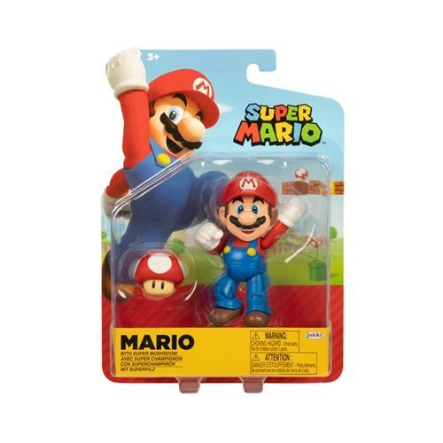 World of Nintendo 4" Action Figure - Mario with Super Mushroom - by Jakks Pacific | Buy at ToyShnip