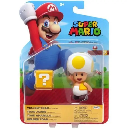 World of Nintendo 4" Action Figure - Yellow Toad with ? Block - by Jakks Pacific | Buy at ToyShnip