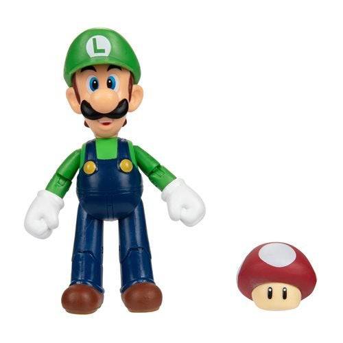 World of Nintendo 4 Inch Action Figure - Luigi with Super Mushroom - by Jakks Pacific | Buy at ToyShnip