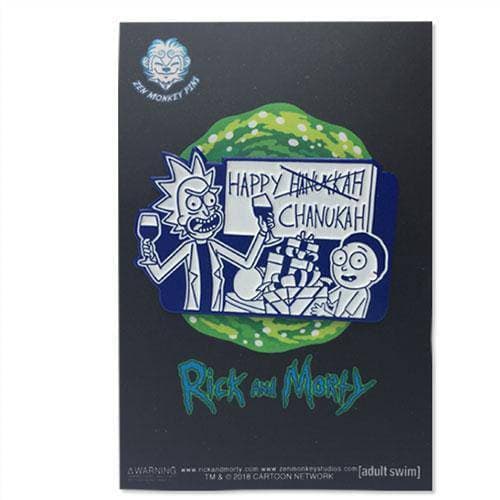Zen Monkey: Happy Hanu--Chanukah, Rick! - Rick and Morty Enamel Pin - by Zen Monkey Studios | Buy at ToyShnip