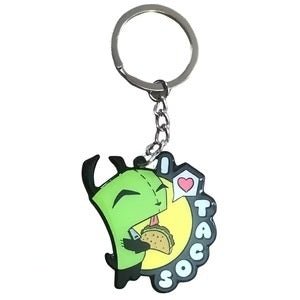 Zen Monkey: I Love Tacos - Invader Zim Keychain - by Zen Monkey Studios