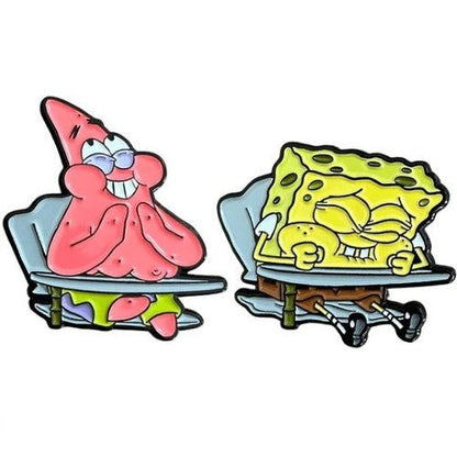 Zen Monkey: Laughing In Class Pin Set - Spongebob Squarepants Pin - by Zen Monkey Studios