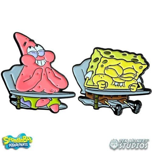 Zen Monkey: Laughing In Class Pin Set - Spongebob Squarepants Pin - by Zen Monkey Studios