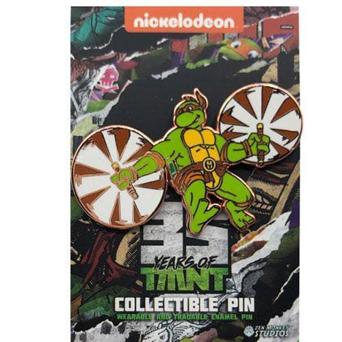 Zen Monkey: Leaping Michelangelo Rose Gold (35th Anniversary) - Teenage Mutant Ninja Turtles Pin - by Zen Monkey Studios | Buy at ToyShnip