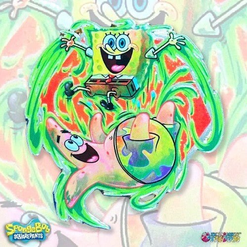 Zen Monkey: Painterly Nicktoon Series: SpongeBob + Patrick - C2E2 2025 Exclusive - Spongebob Squarepants Pin - by Zen Monkey Studios