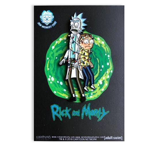 Zen Monkey: Rick and Morty Tangled in Lights - Rick and Morty Enamel Pin - by Zen Monkey Studios | Buy at ToyShnip
