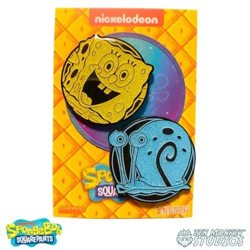 Zen Monkey: SpongeBob and Gary(set) - Spongebob Squarepants Pin - by Zen Monkey Studios